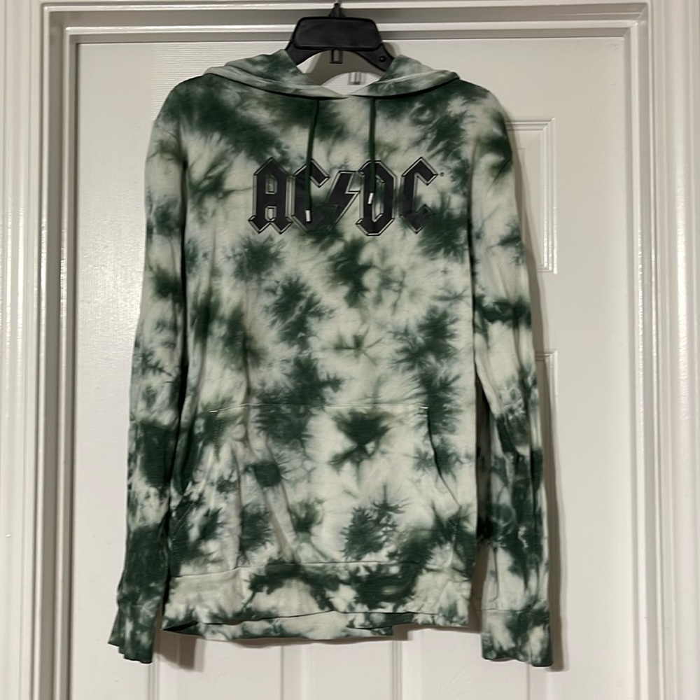 AC/DC hooded tie dyed sweatshirt L